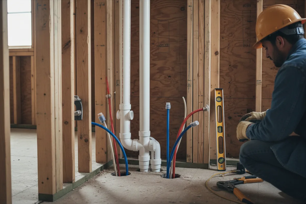 Drain and supply rough-in during Sump Pump Repair in Napanoch